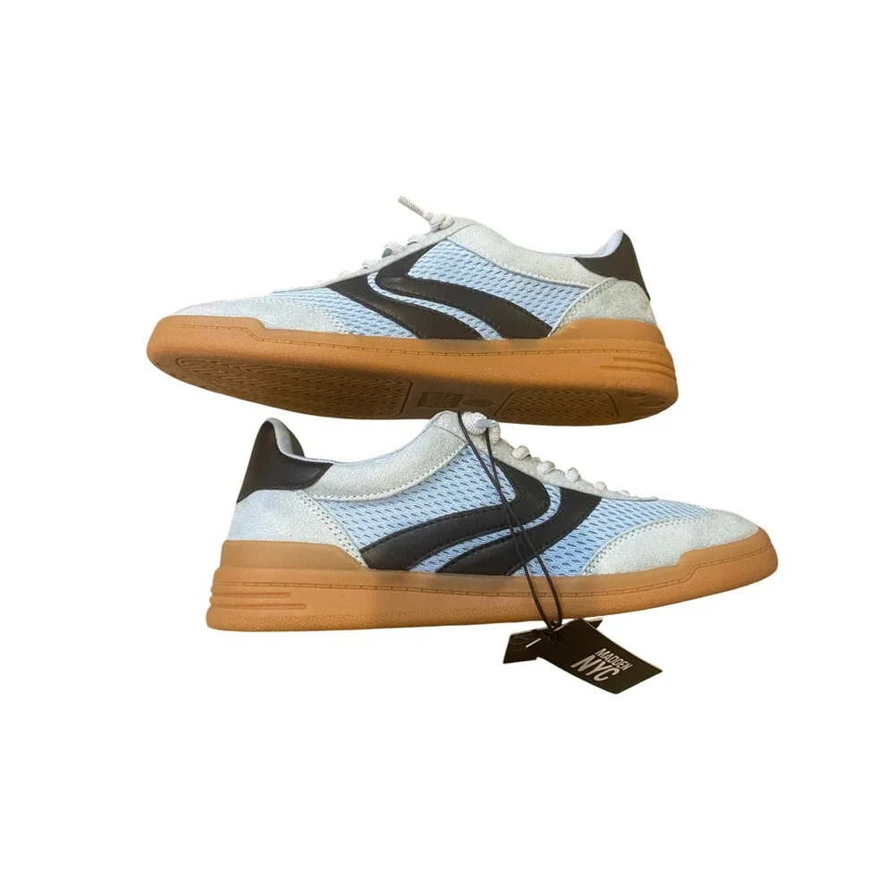 Madden NYC Womens Low Sneaker Blue Mesh Suede Gum Sole WMNMN26AM815 Size 7